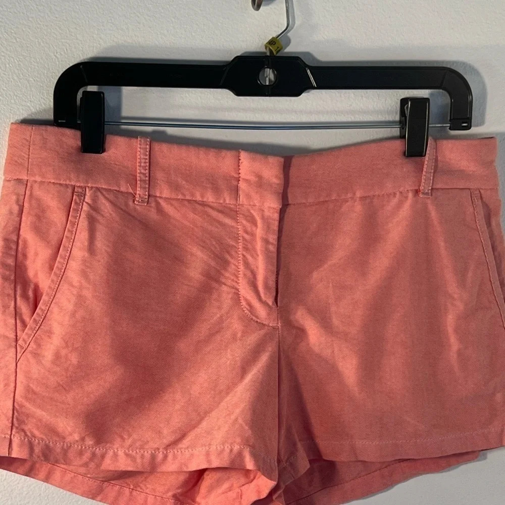 J.Crew factory 6, pink/white gaberdine for pocket Shorty shorts‎ are 100% cotton